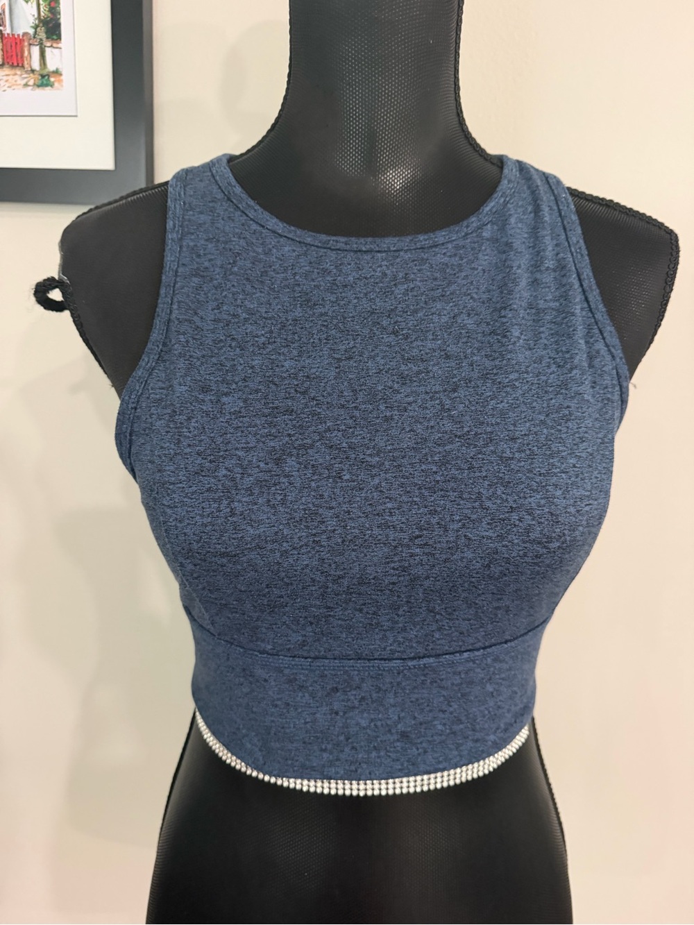 Joy Lab Women’s High-Neck Crop Tank Top - Blue M